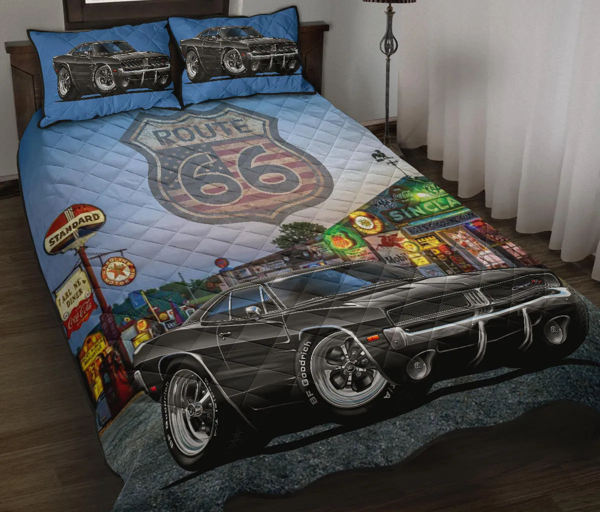 1969 Charger Route 66 Quilt Set