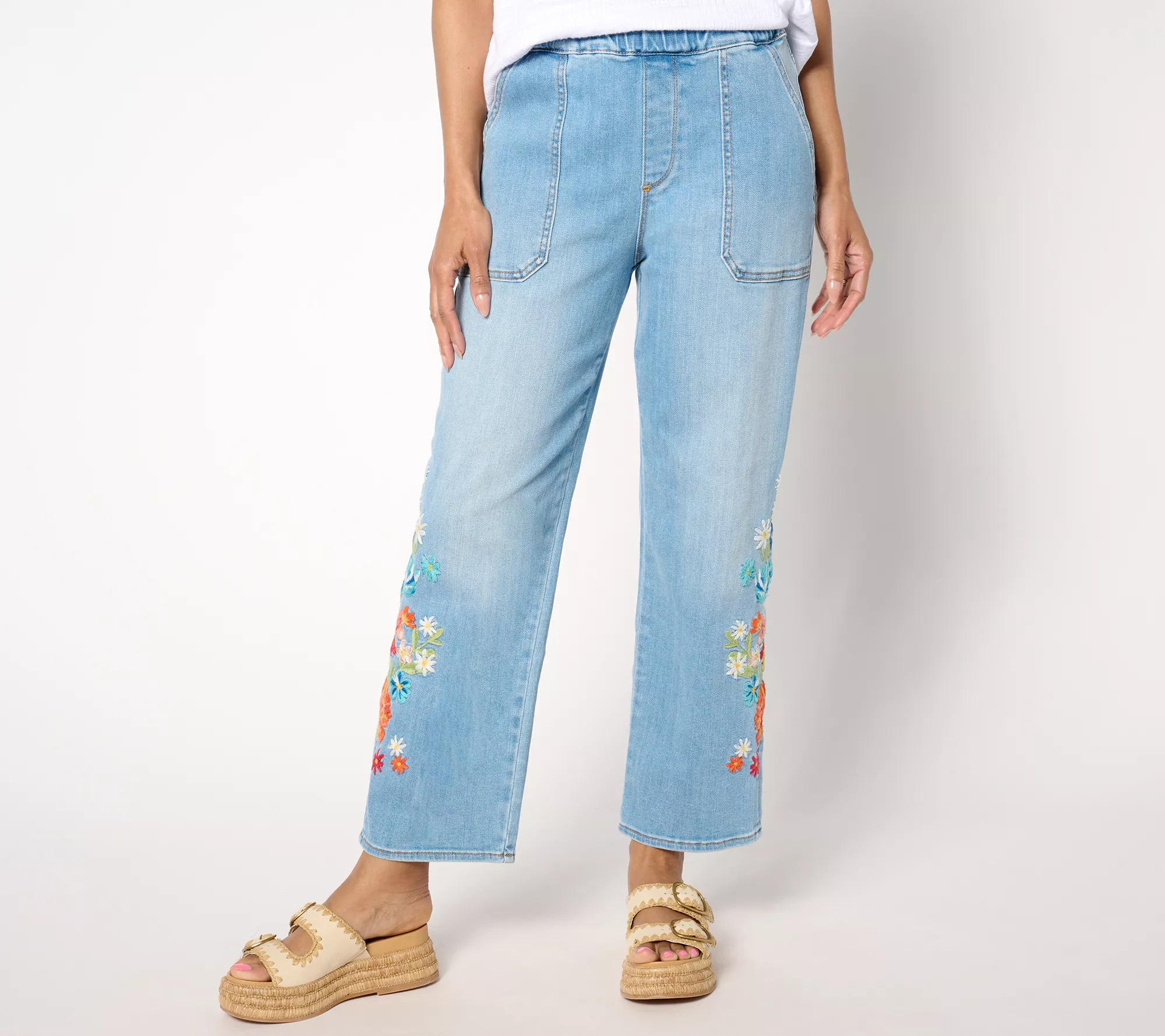 "As Is" Driftwood Jeans Ruby Pull On Relaxed Jean- Bouquet