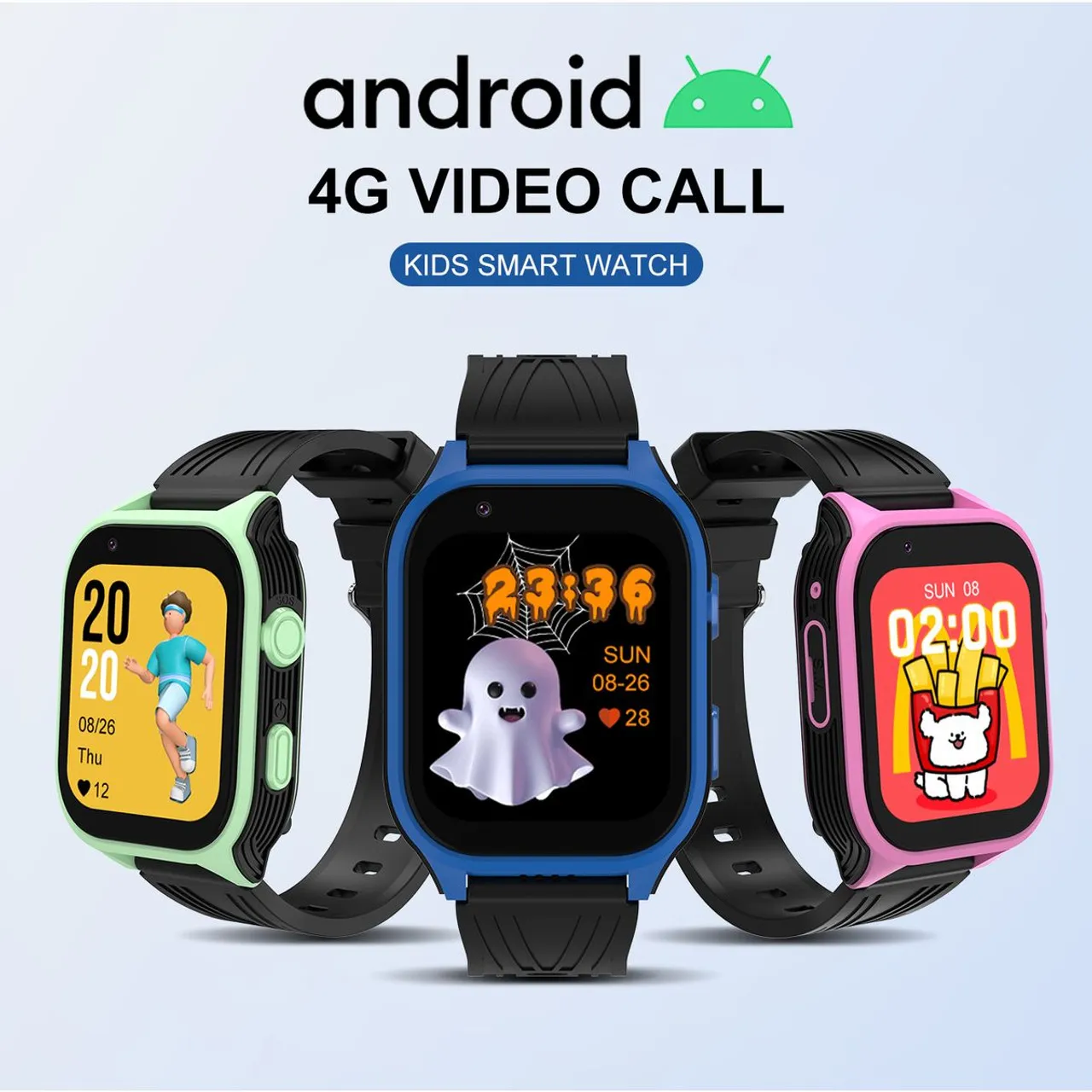 4G Kid Smartwatch GPS Video Call 1.83inch Screen With Camera SOS Function Color Pink