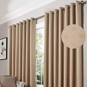 Alan Symonds Diamond Pair of Blackout Eyelet Curtains | Kaleidoscope