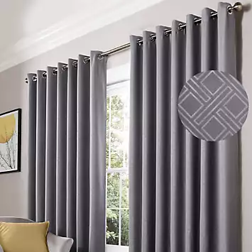 Alan Symonds Diamond Pair of Blackout Eyelet Curtains | Kaleidoscope