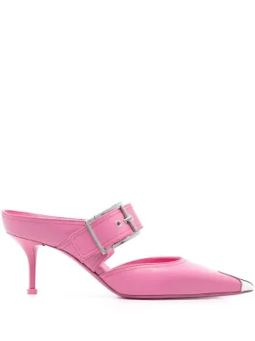 Alexander McQueen    Alexander Mc Queen Punk Buckled Leather Mules