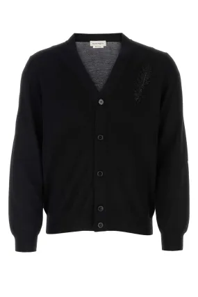 Alexander Mcqueen Black Wool Cardigan