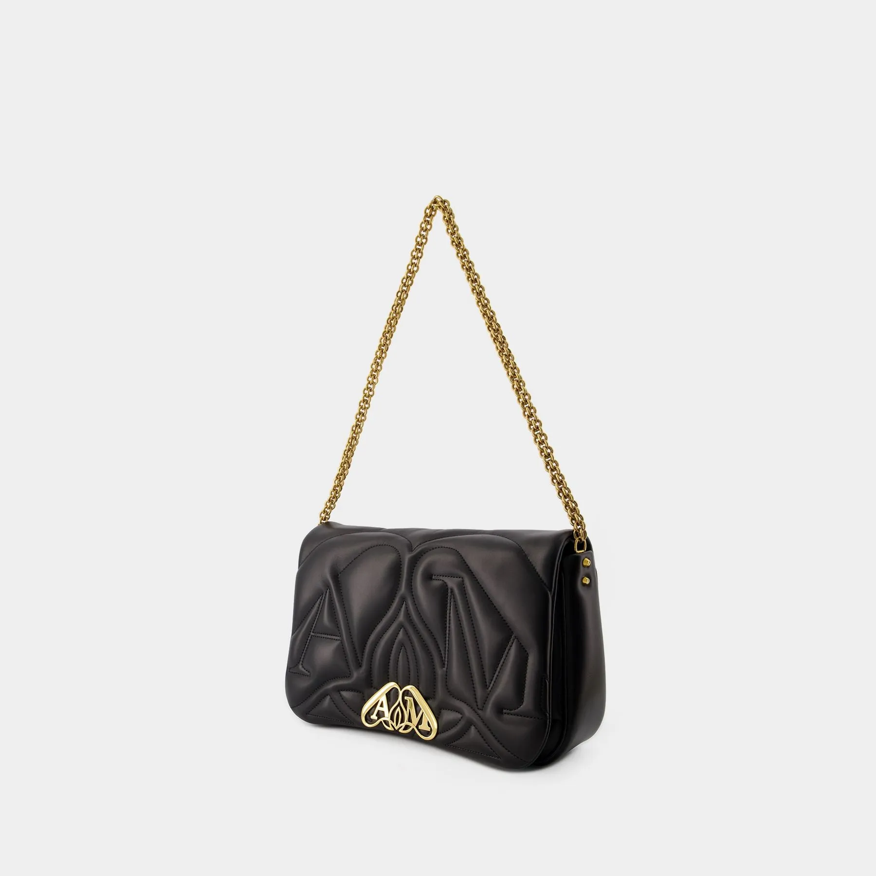 Alexander McQueen  The Seal Crossbody Bag - Alexander McQueen - Leather - Black