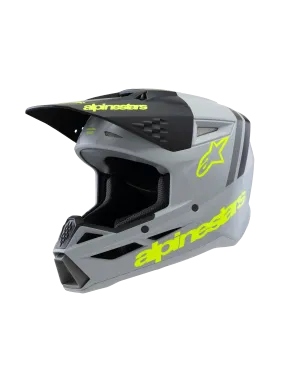 Alpinestars - 2025 SM3 Youth Radium Grey Black Yellow Matt MX Helmet