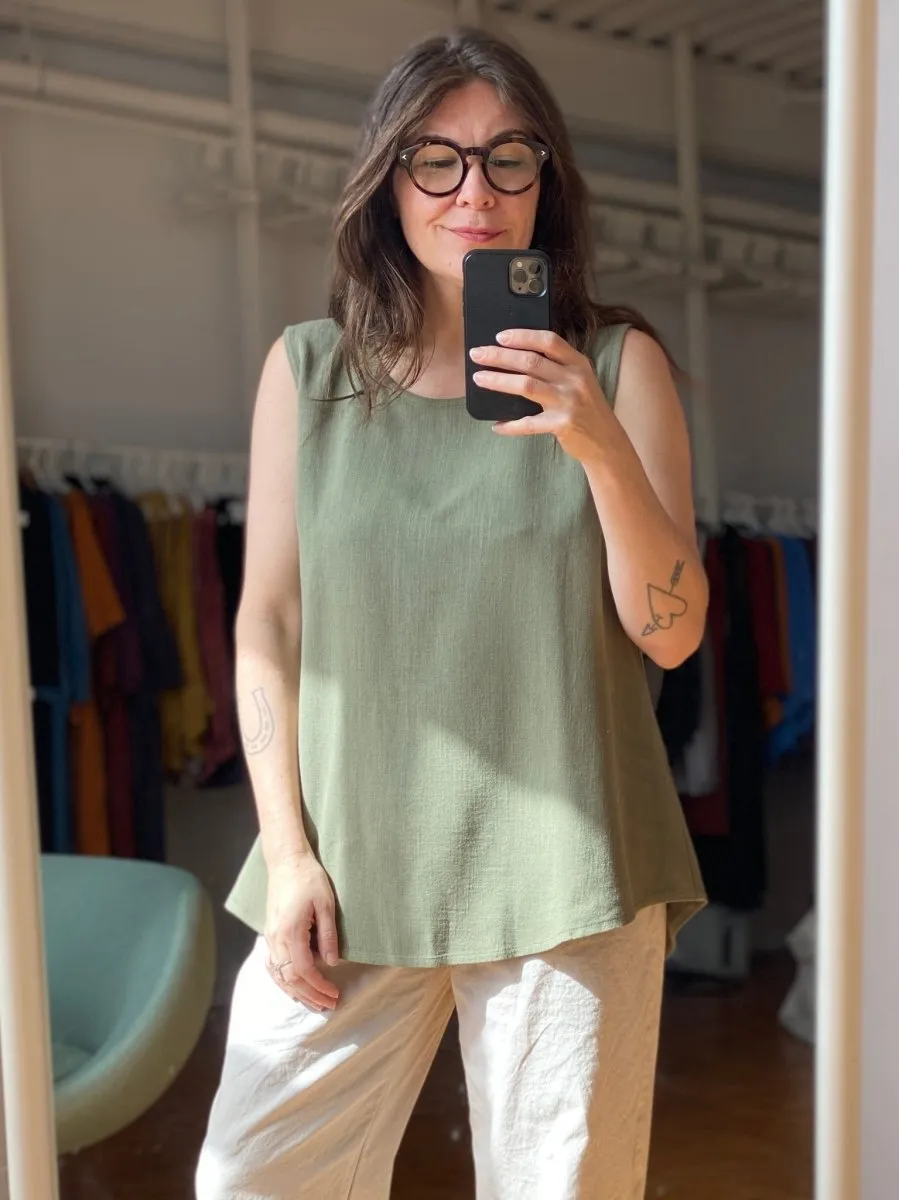 Amanda Moss Sleeveless Neala Top (Sage)