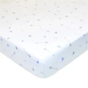 American Baby - Printed 100% Cotton Jersey Knit Fitted Crib Sheet, Blue Arrows