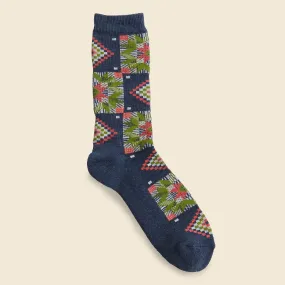 American Quilt Crew Sock - Indigo