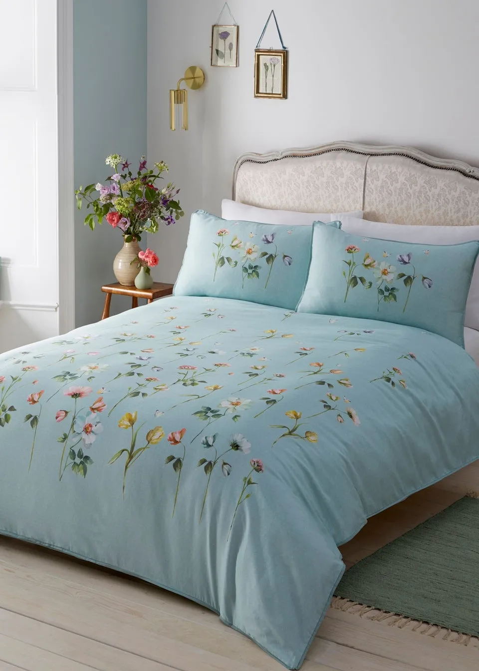 Appletree Heritage Serenity Sateen Blue Duvet Cover Set