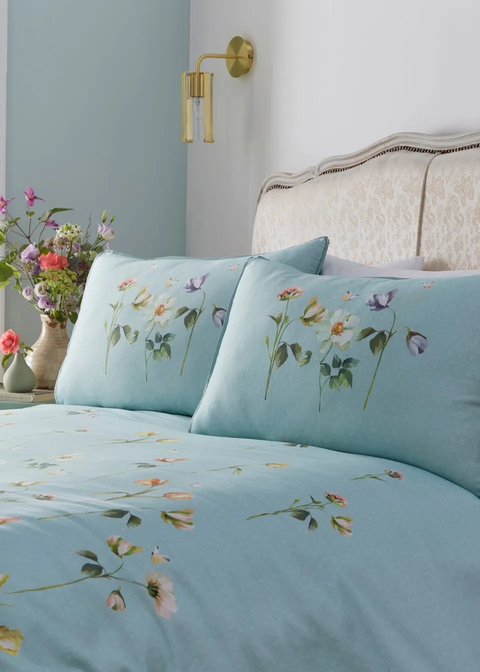 Appletree Heritage Serenity Sateen Blue Duvet Cover Set