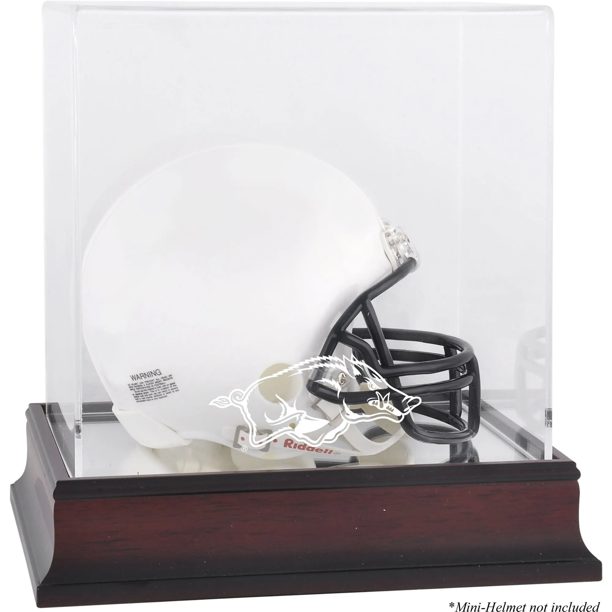 Arkansas Razorbacks Mahogany Mini Helmet Display Case with Mirror Back