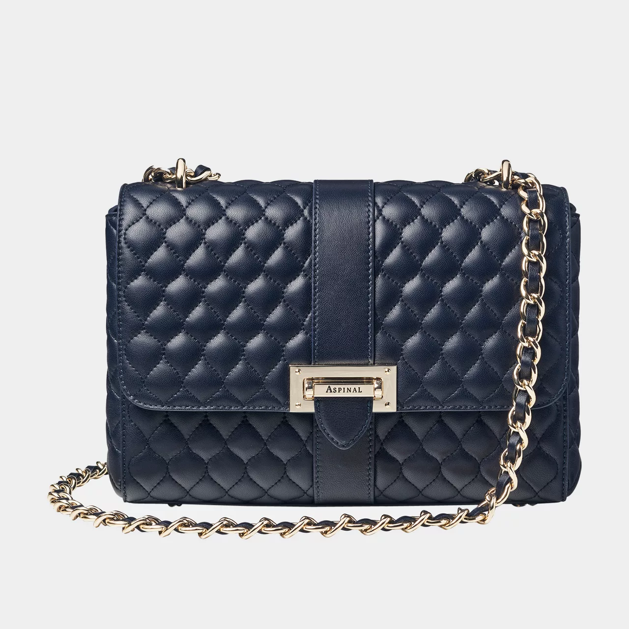 ASPINAL OF LONDON ONLINE EXCLUSIVE Lottie Large Quilted Shoulder Bag - Navy