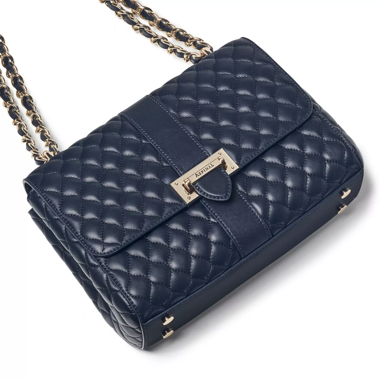 ASPINAL OF LONDON ONLINE EXCLUSIVE Lottie Large Quilted Shoulder Bag - Navy