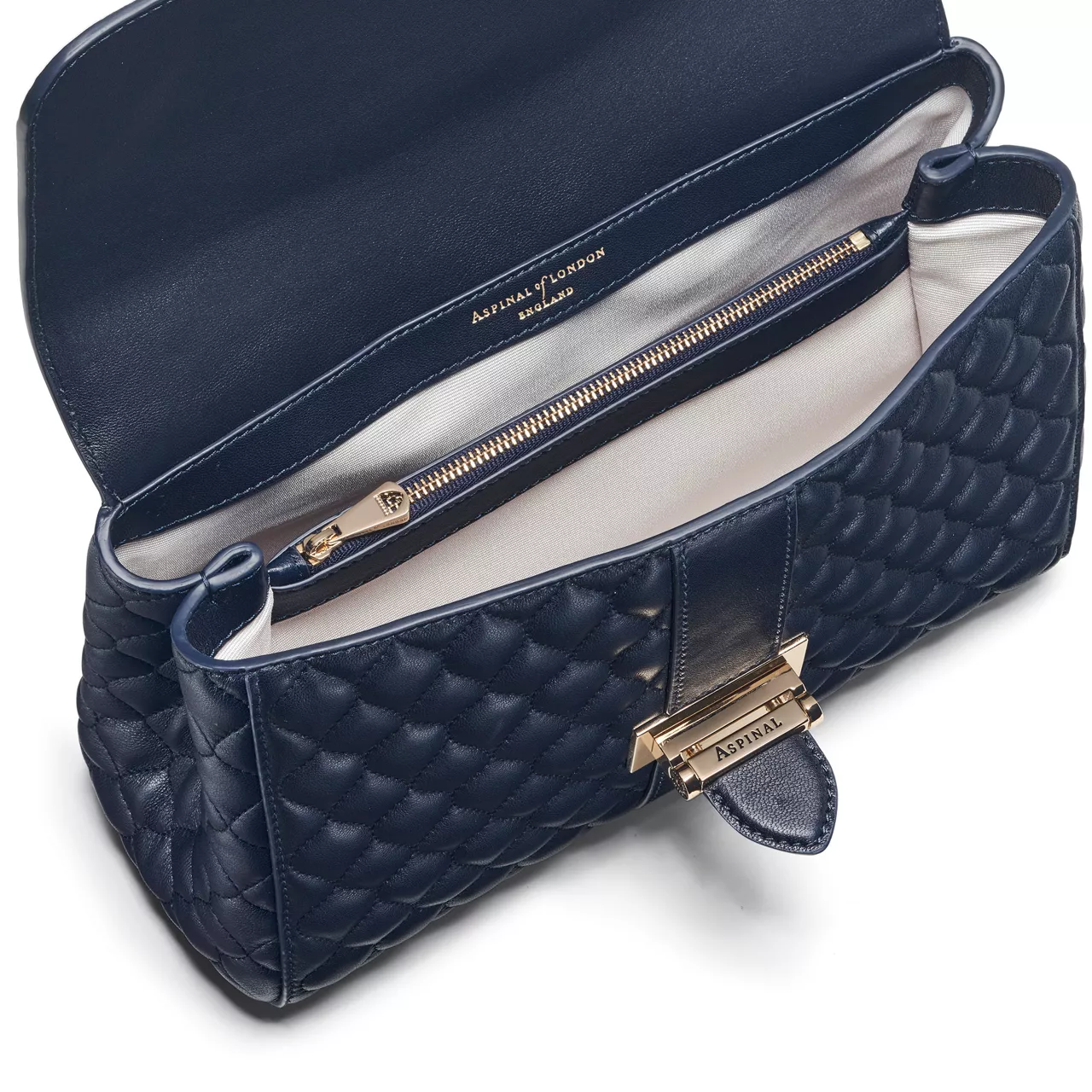 ASPINAL OF LONDON ONLINE EXCLUSIVE Lottie Large Quilted Shoulder Bag - Navy