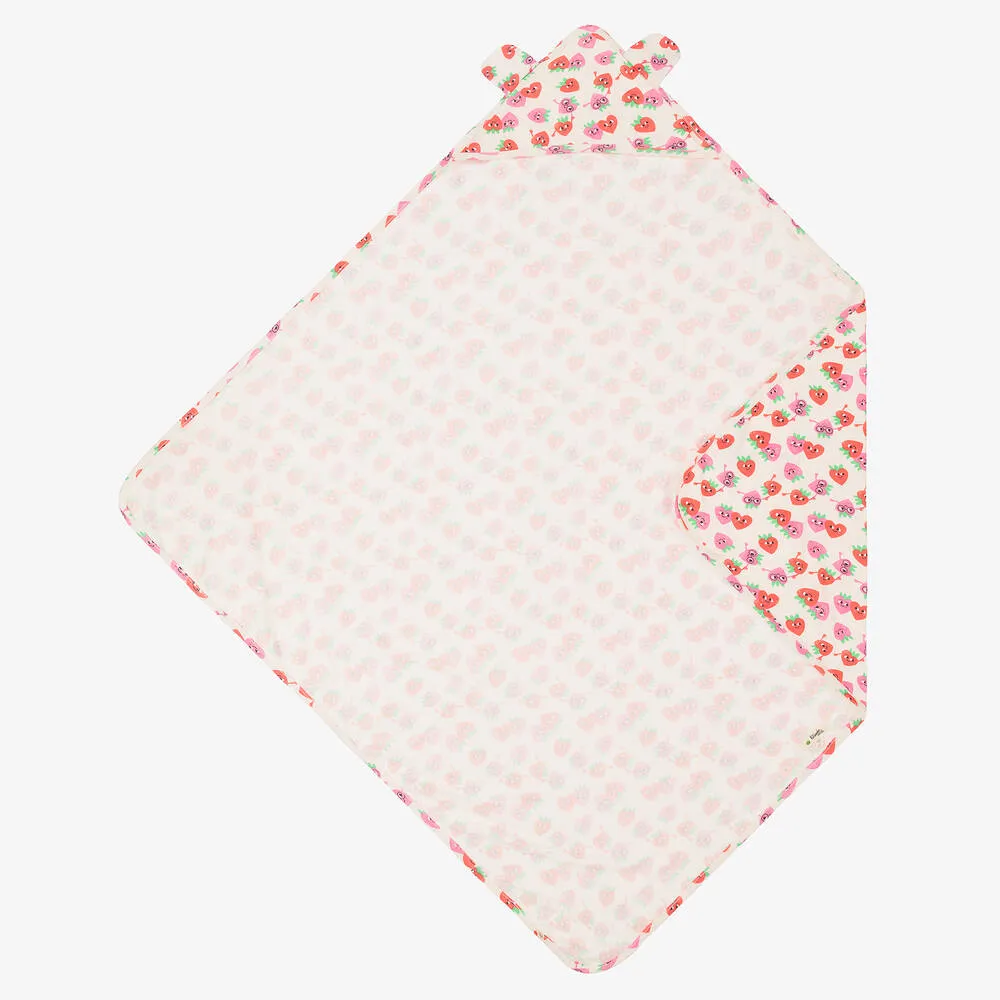 Baby Girls Ivory & Pink Hooded Blanket (100cm)