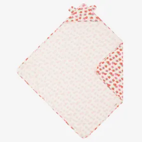 Baby Girls Ivory & Pink Hooded Blanket (100cm)