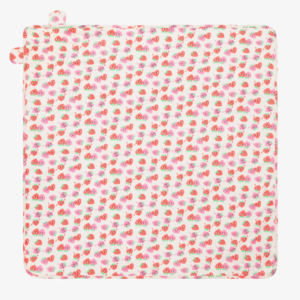 Baby Girls Ivory & Pink Hooded Blanket (100cm)