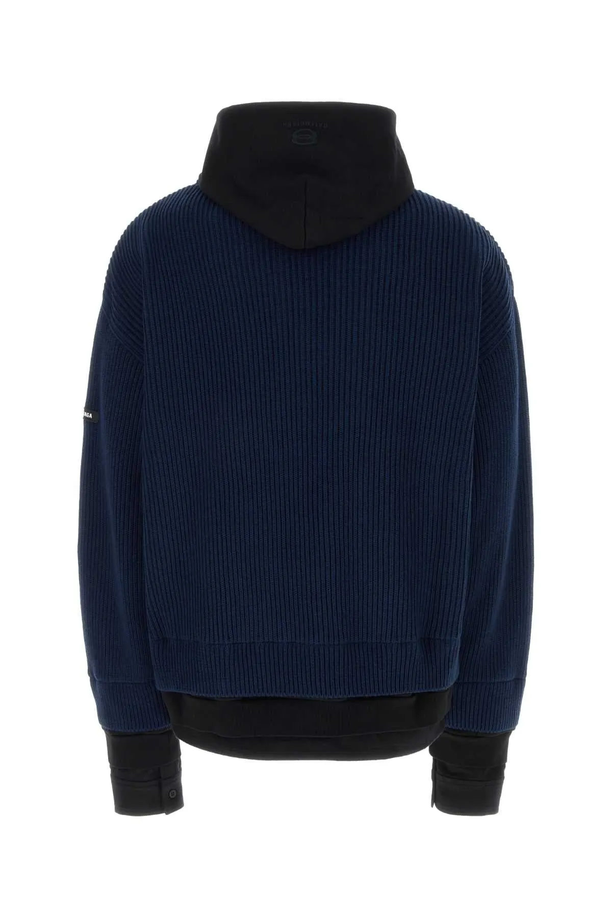 Balenciaga Navy Blue Cotton Oversize Cardigan