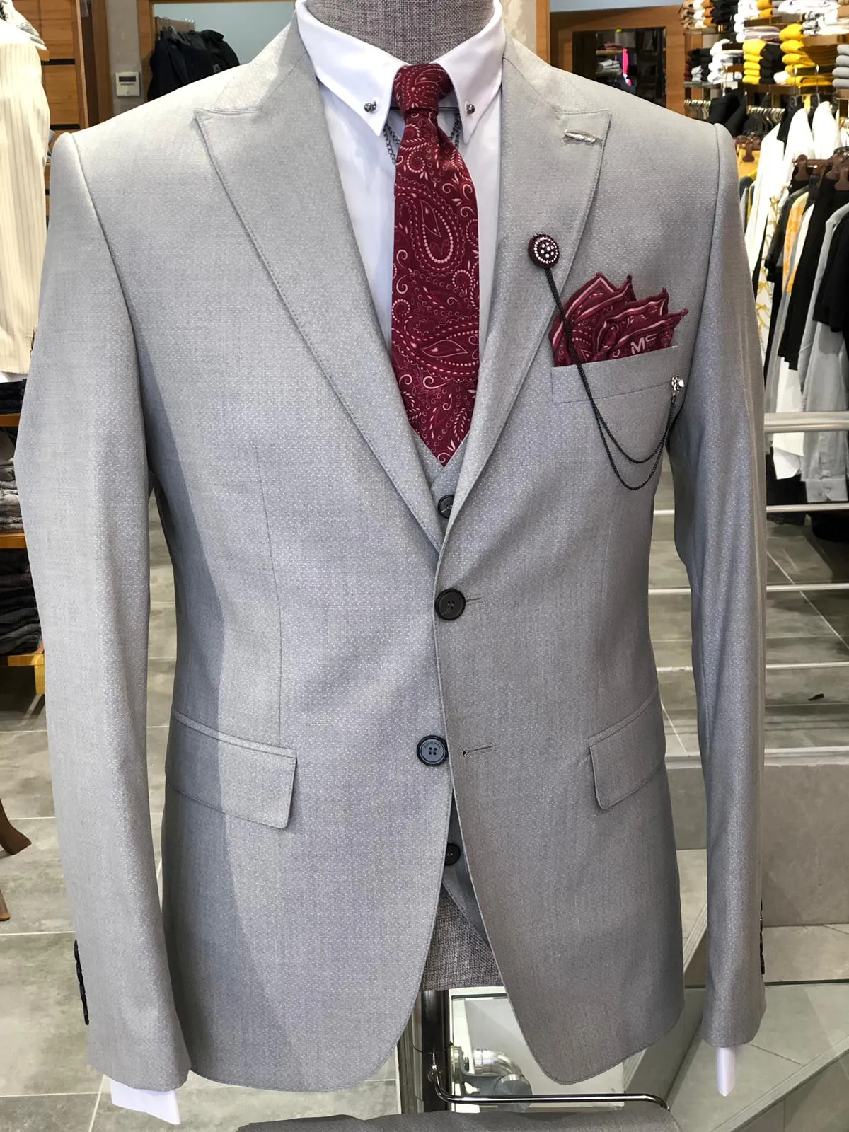 Barco Slim-Fit Suit Vest Gray