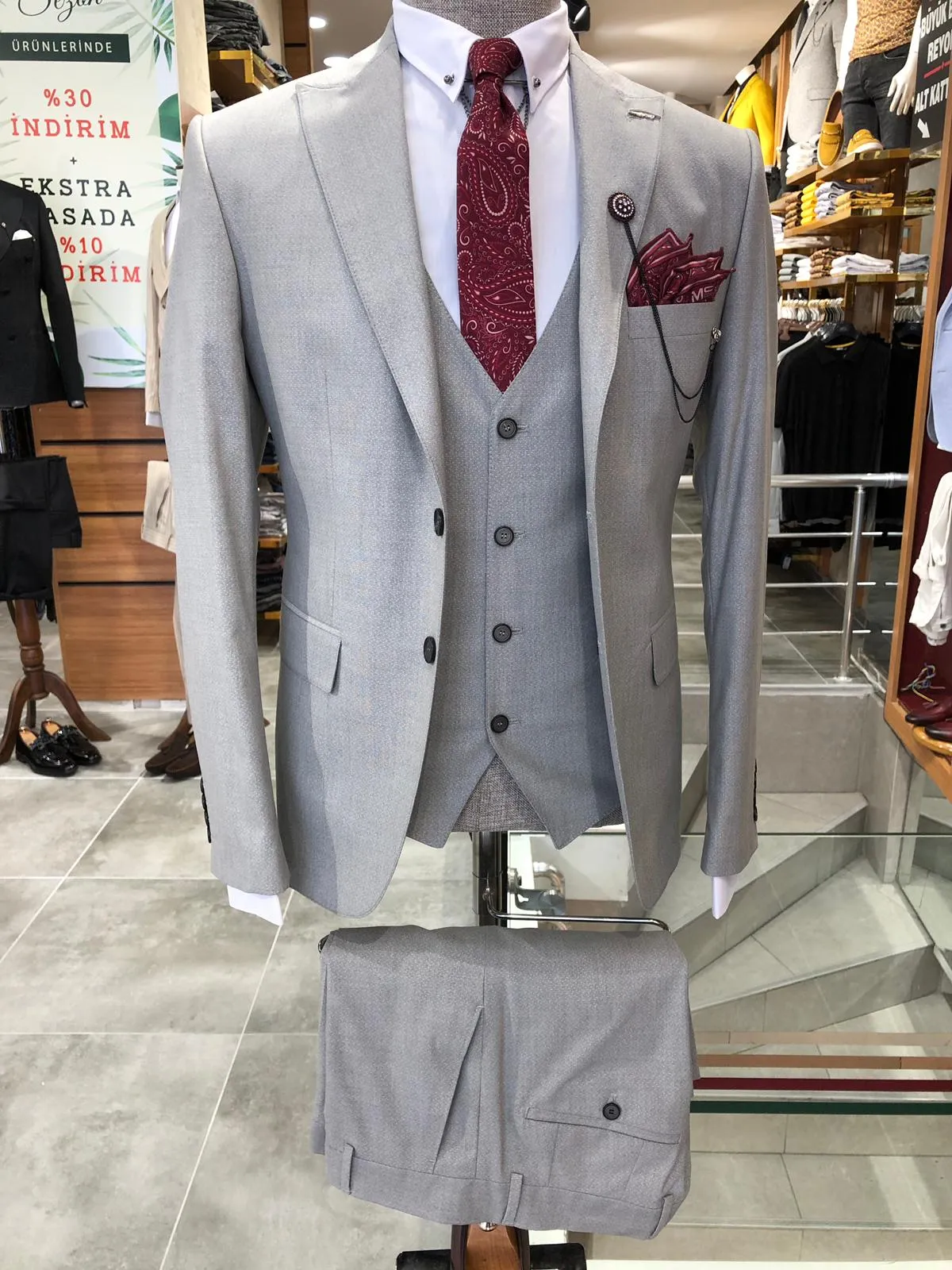 Barco Slim-Fit Suit Vest Gray