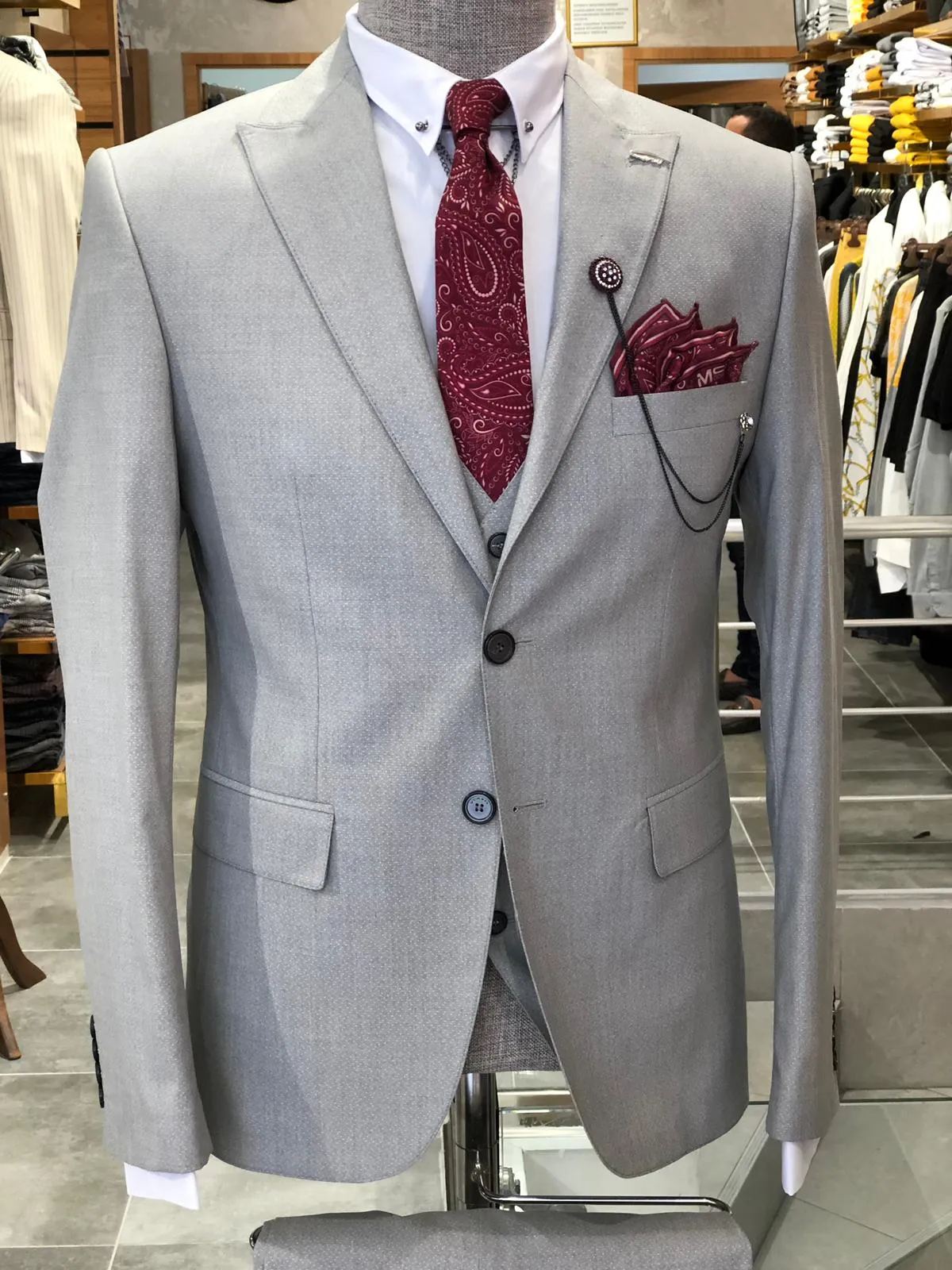 Barco Slim-Fit Suit Vest Gray