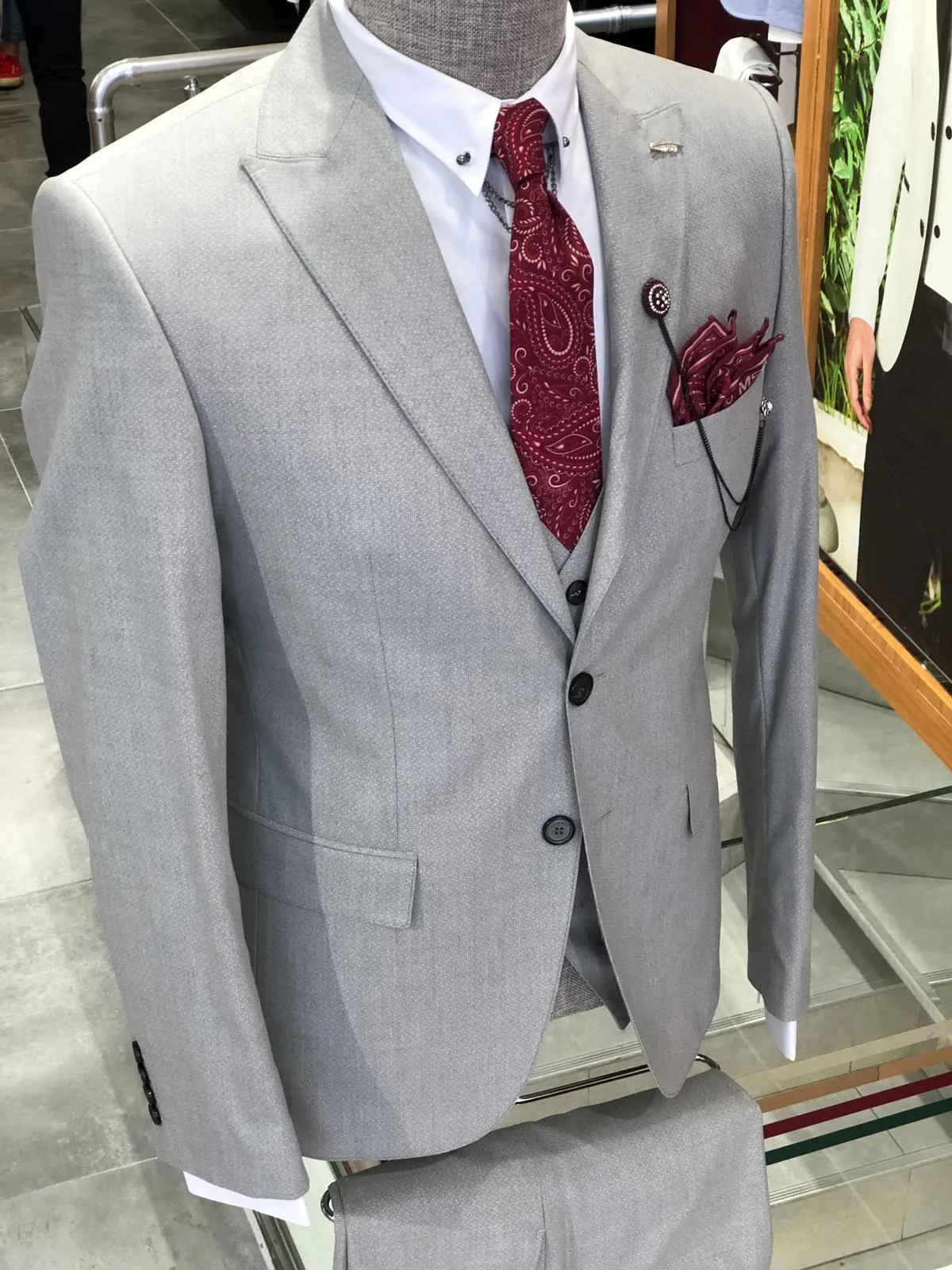 Barco Slim-Fit Suit Vest Gray