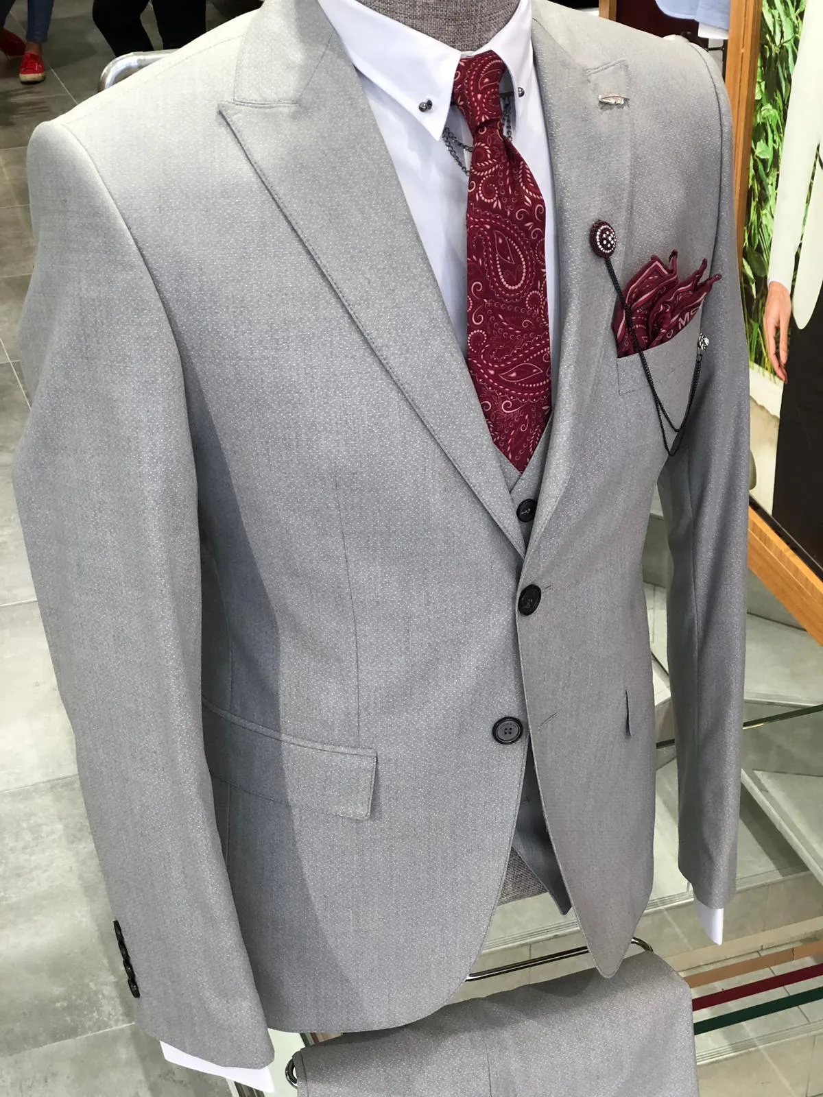 Barco Slim-Fit Suit Vest Gray