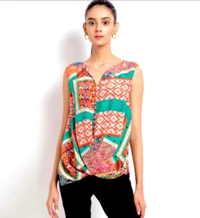 Benares Pastiche Sleeveless Top