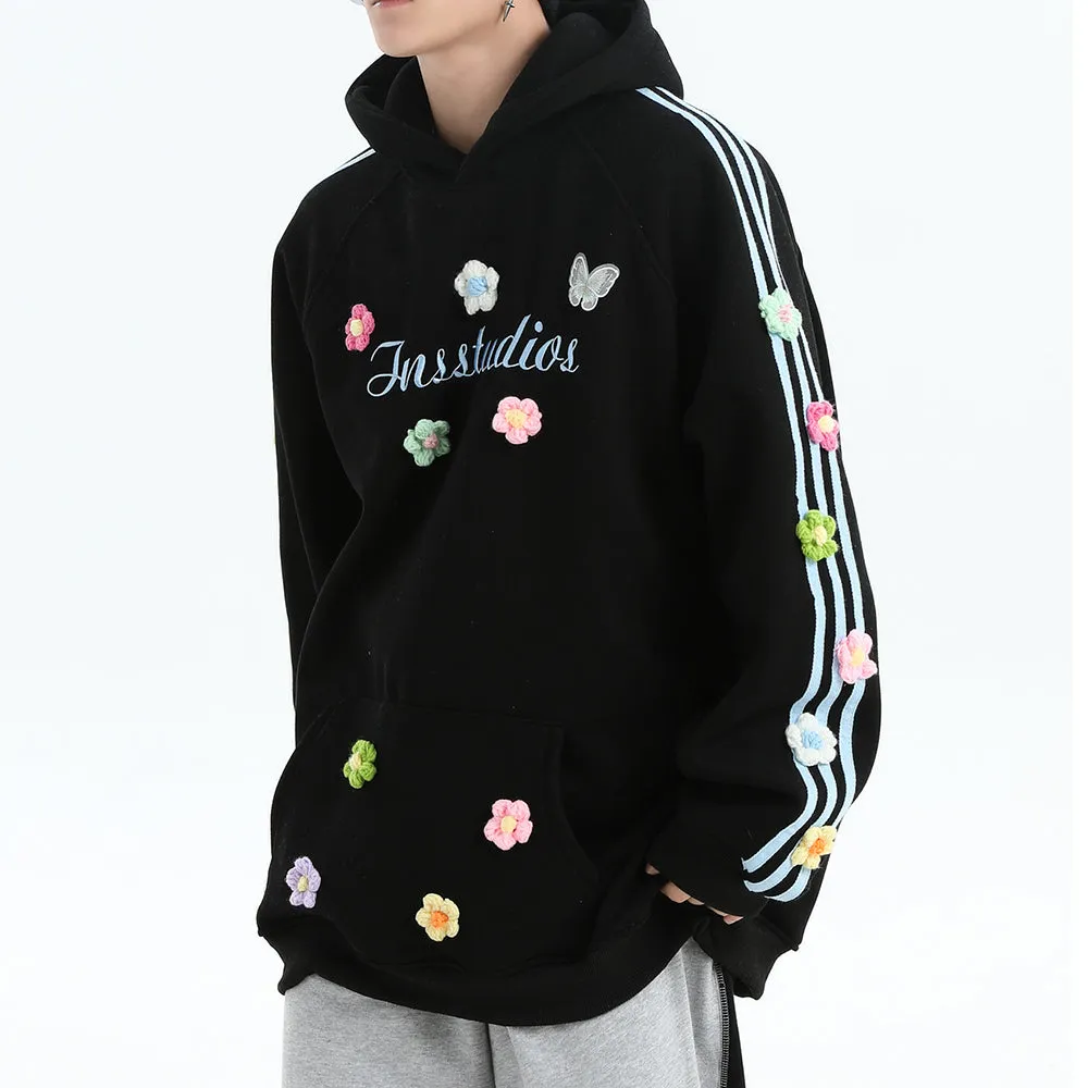 Blokette Aesthetic Floral Embroidery Hoodie