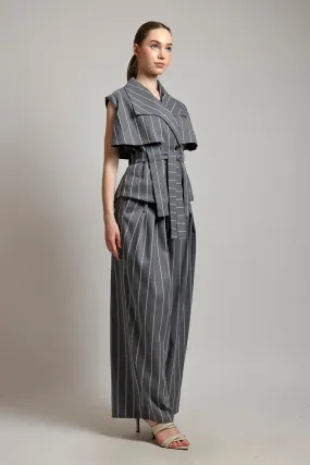 Bloom et Champs ACK Vest Stripe Grey/ Zest Pants in Stripe Grey