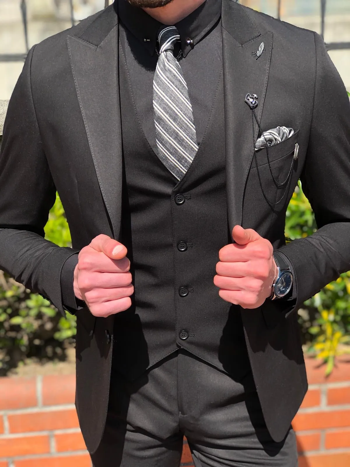 Bond Slim-Fit Suit Vest Black