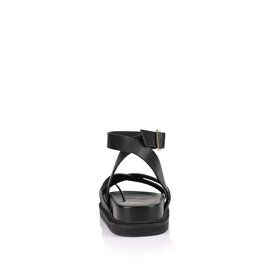 Brady Footbed Sandals - Black