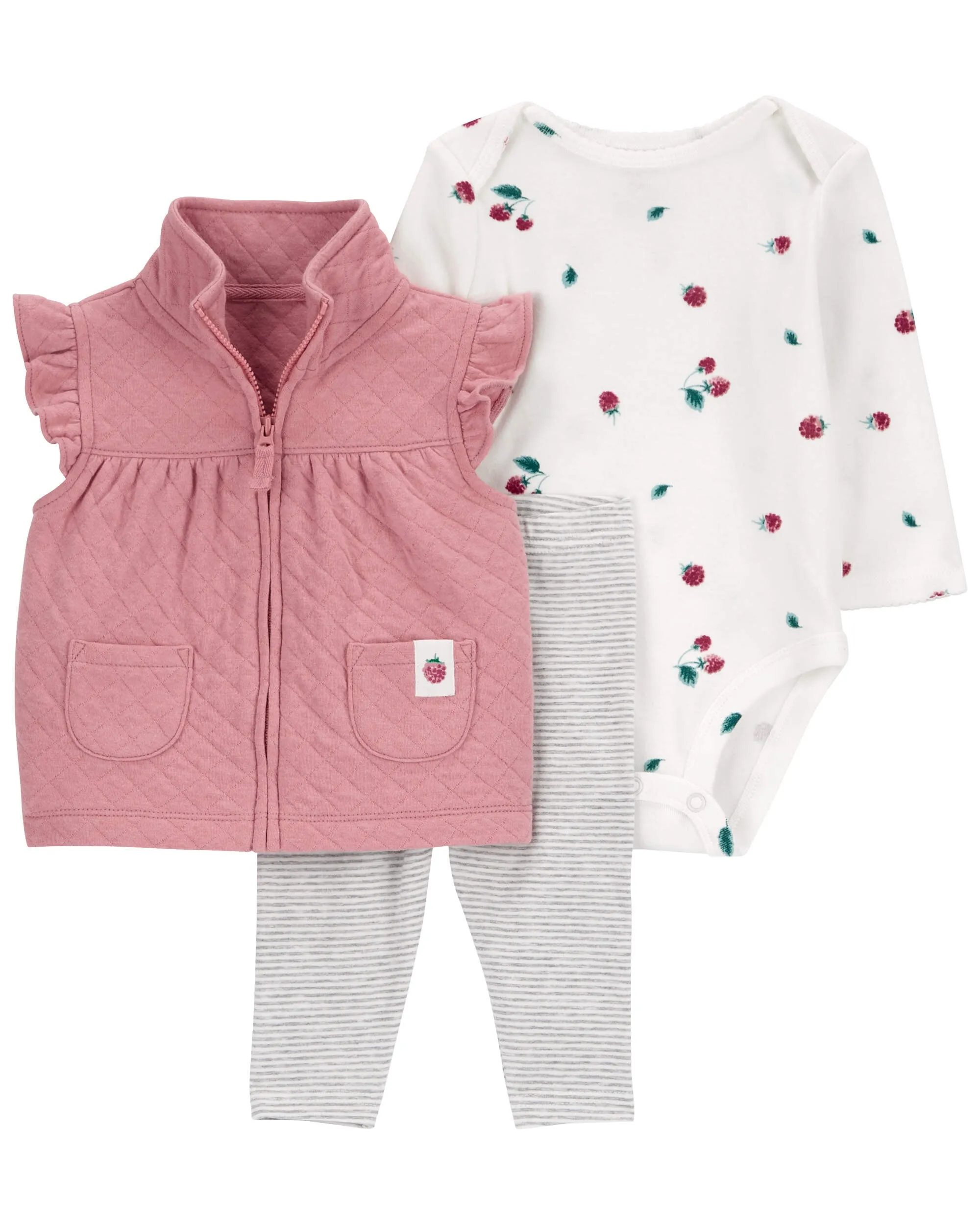 Carters Oshkosh Baby 3-Piece Quilted Little Vest Set