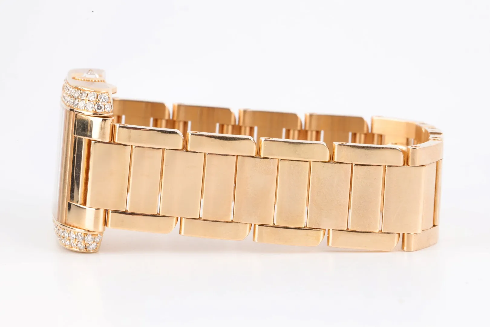 Cartier Tank Anglaise 3508 18K Rose Gold Factory Diamonds 39mm