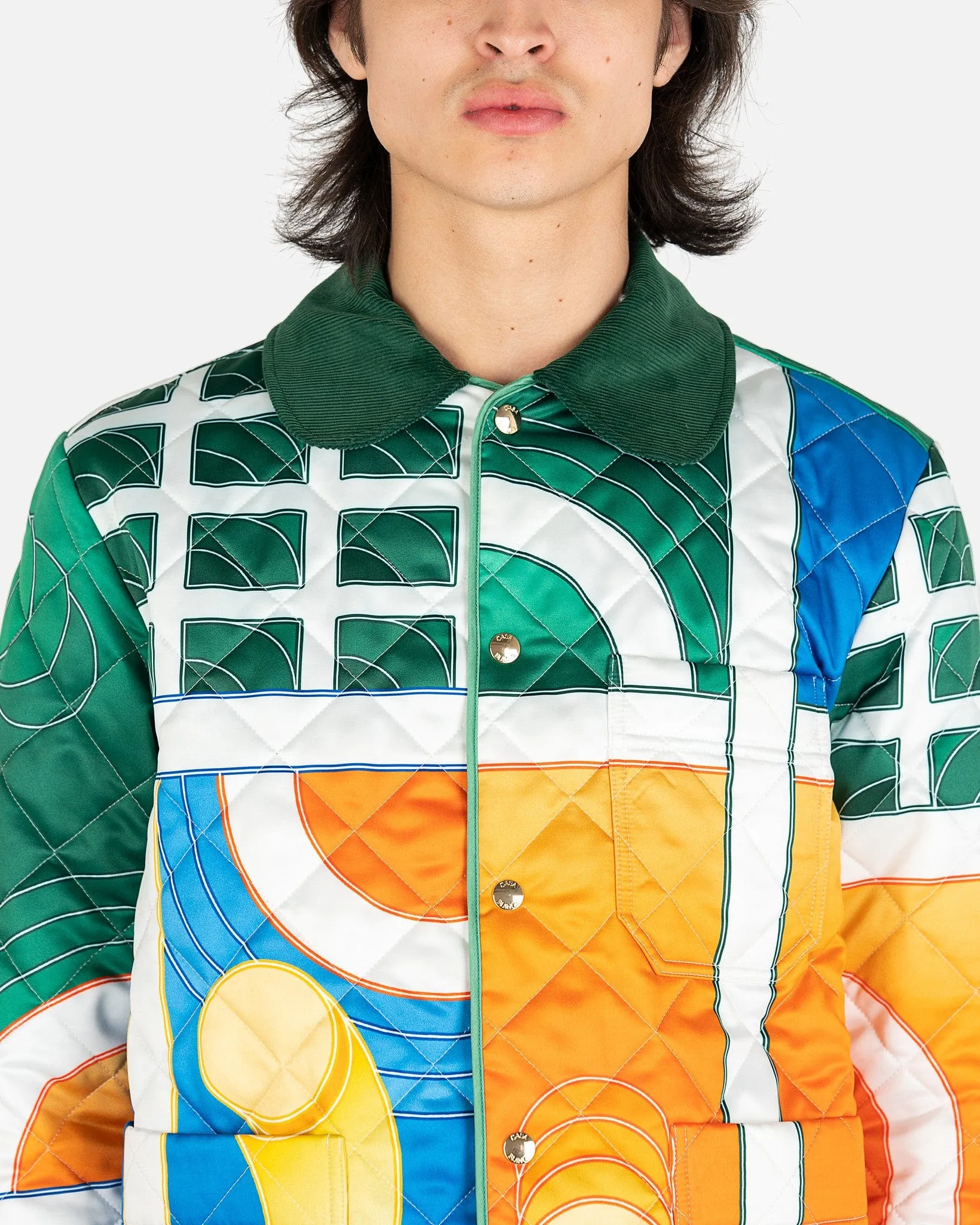 Casablanca Reve De Tennis Printed and Quilted Hunting Jacket