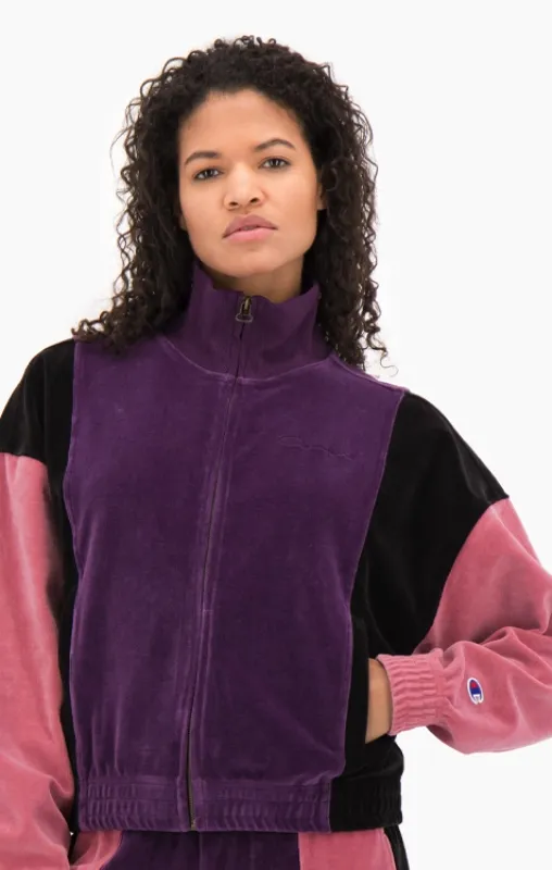 Champion Reverse Weave Women’s Velour Track Jacket – Purple (112239-VS504)