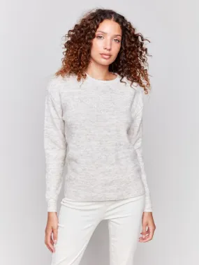 Charlie B Space Dye Knit Sweater with Drop Shoulders