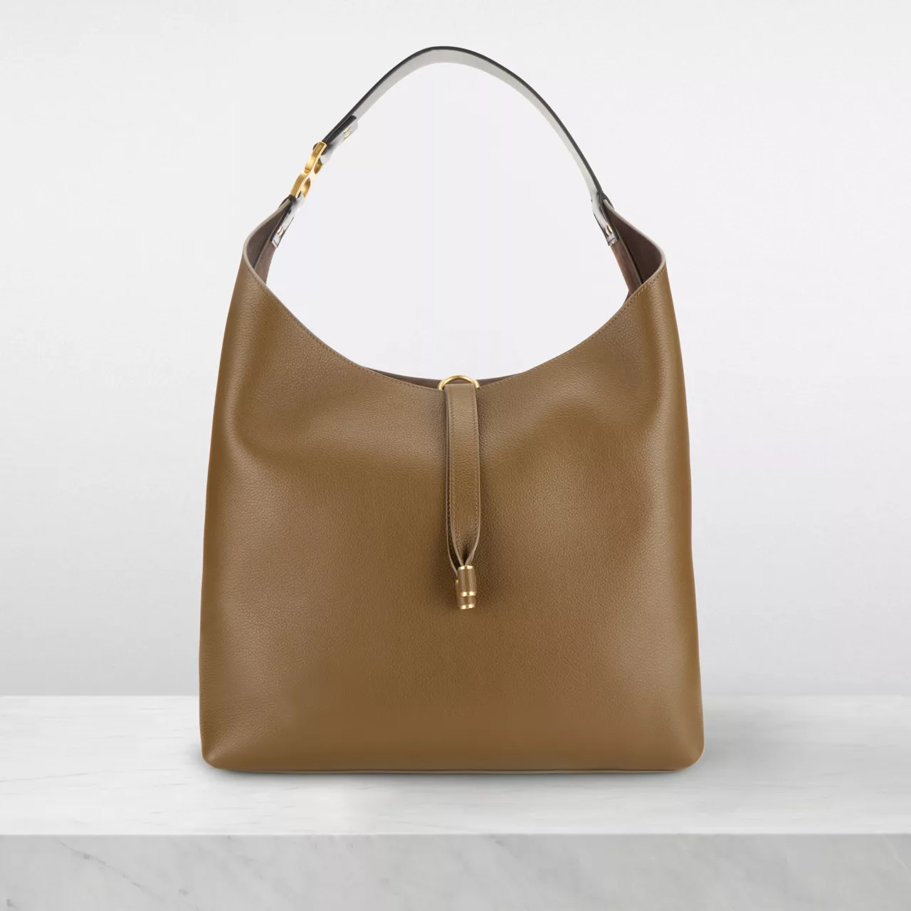 CHLOÉ The Sustainable Edit Marcie Medium Hobo Shoulder Bag - Dark Khaki