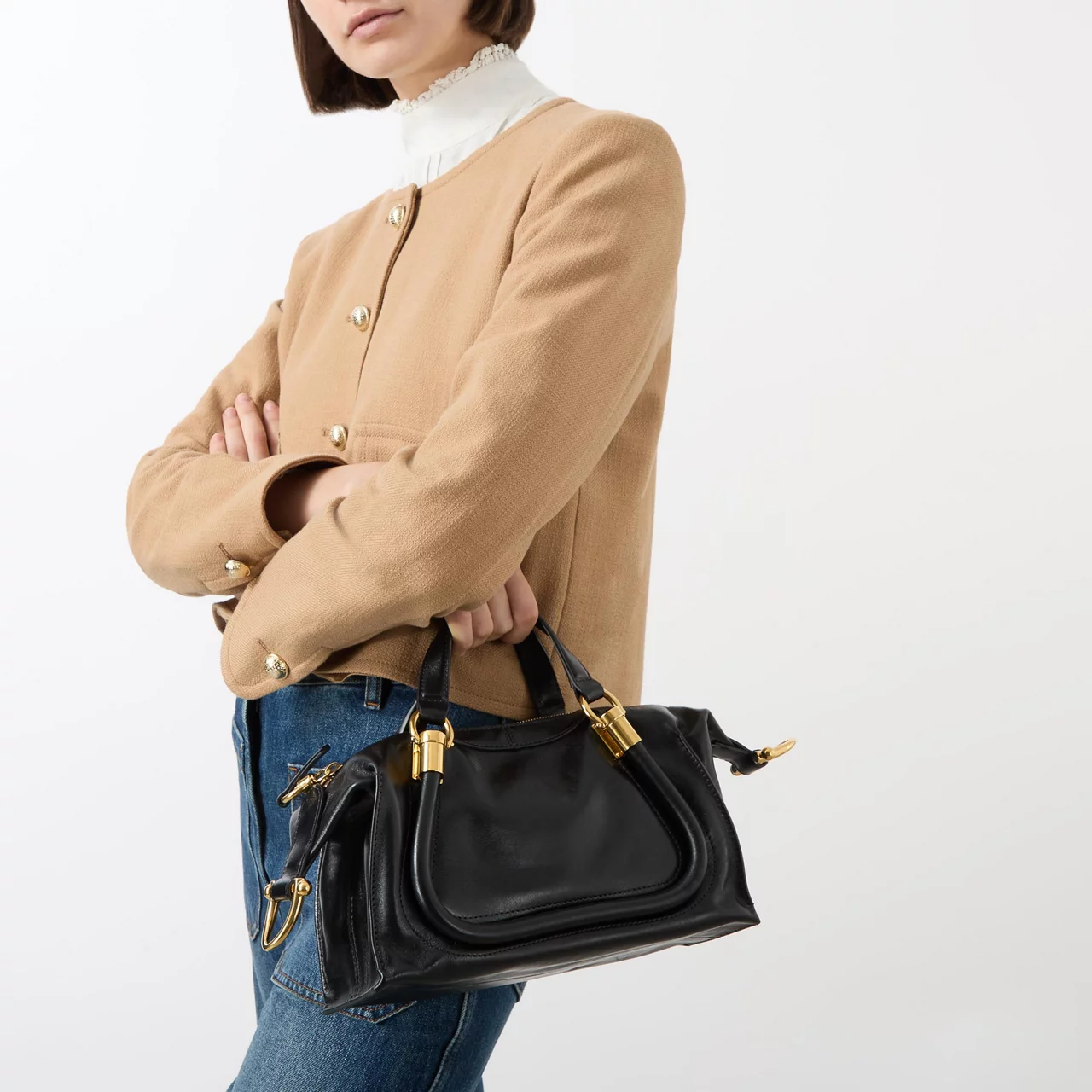 CHLOÉ The Sustainable Edit Paraty 24 Small Shoulder Bag - Black