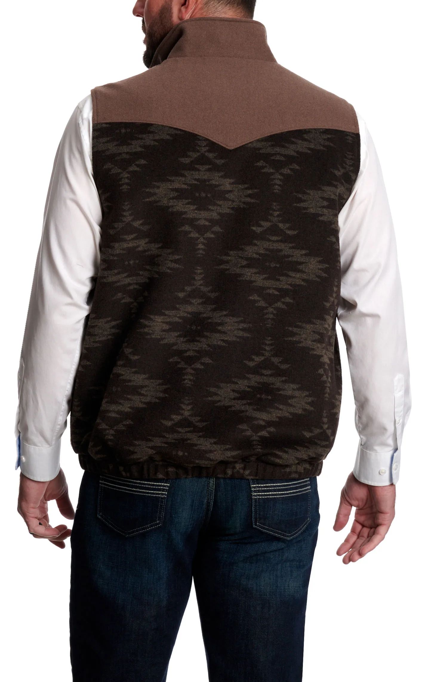 Cinch Men's Coffee & Chocolate Aztec Poly-Wool Concealed Carry Vest