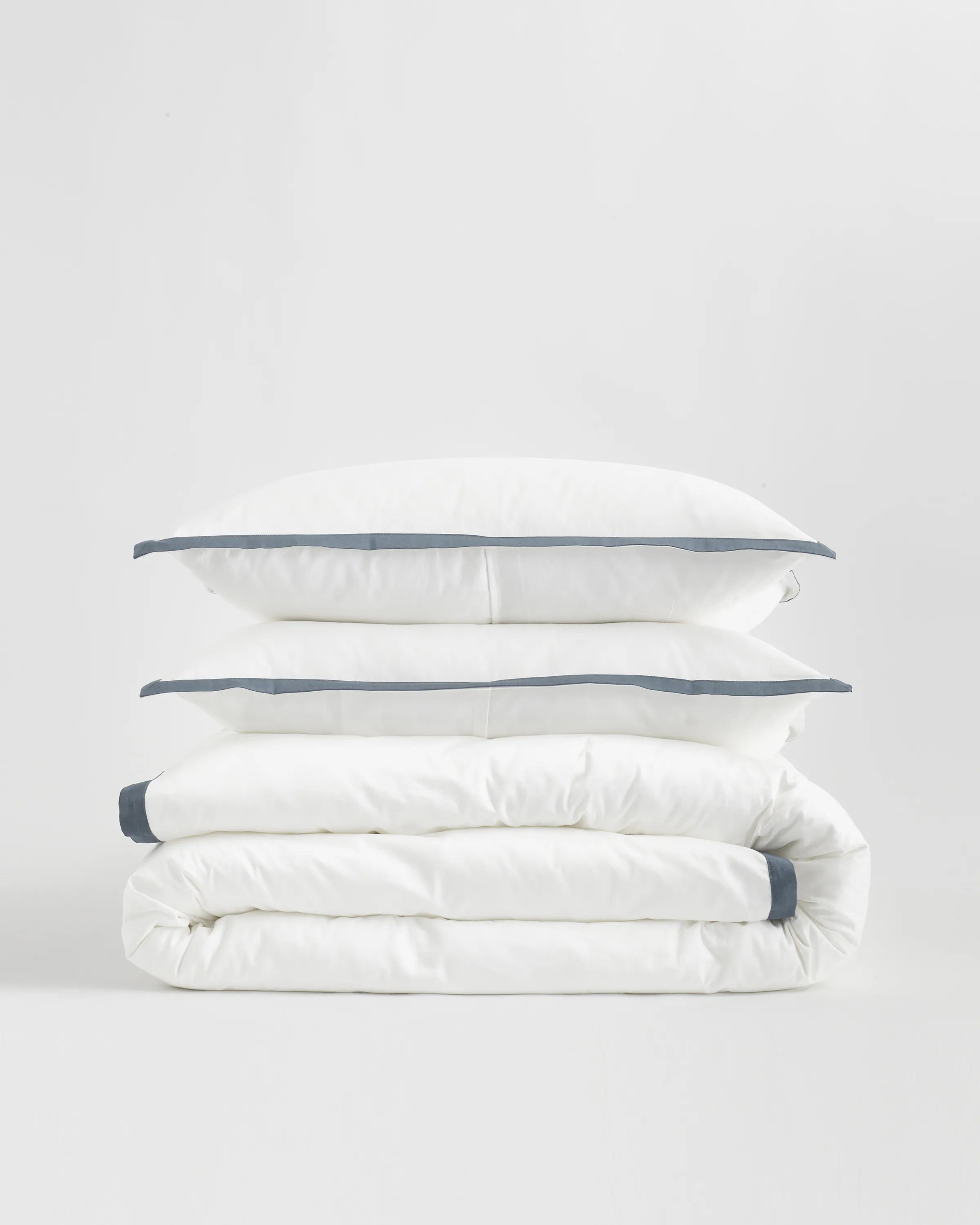 Classic Organic Percale Border Duvet Cover Set