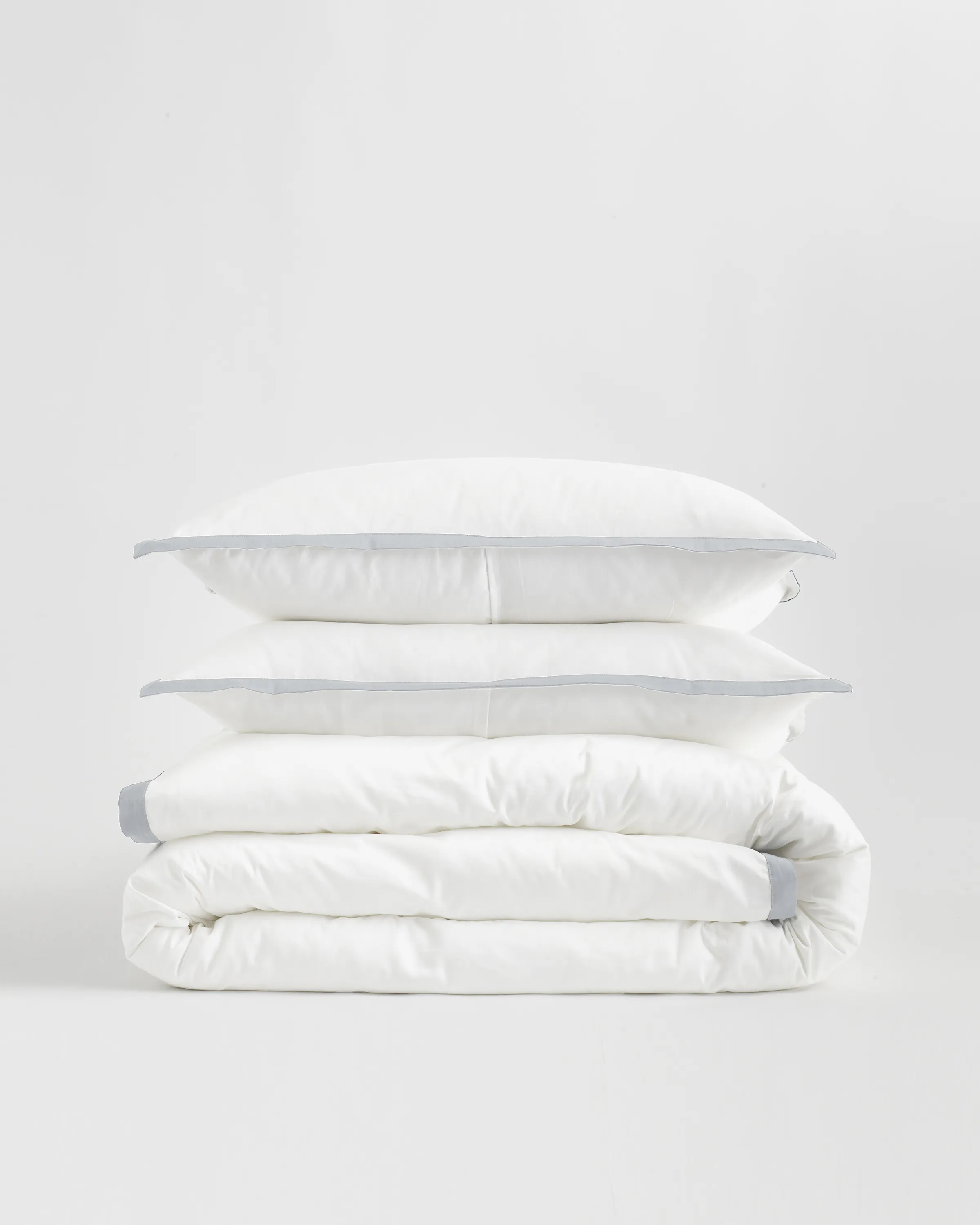 Classic Organic Percale Border Duvet Cover Set