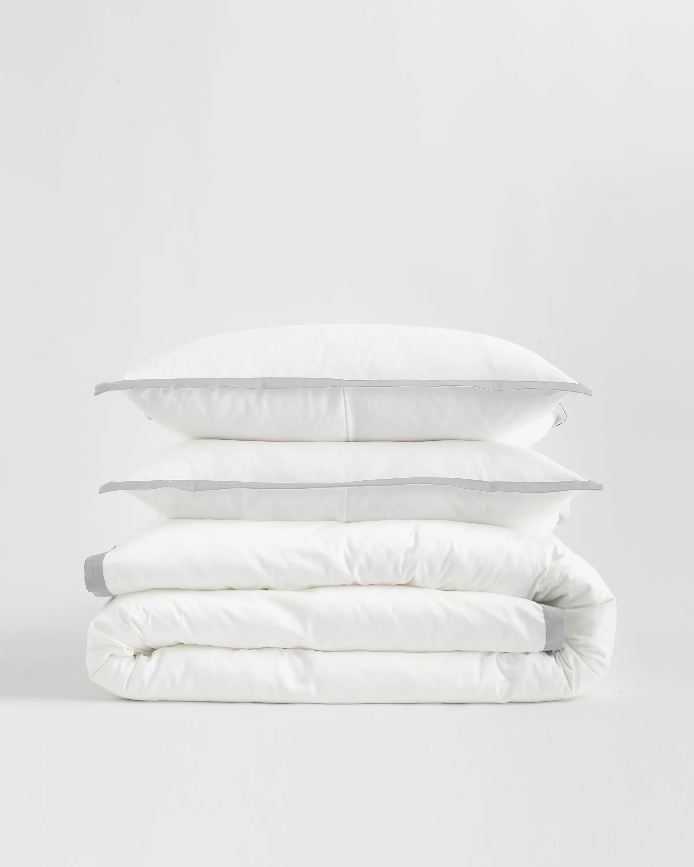 Classic Organic Percale Border Duvet Cover Set