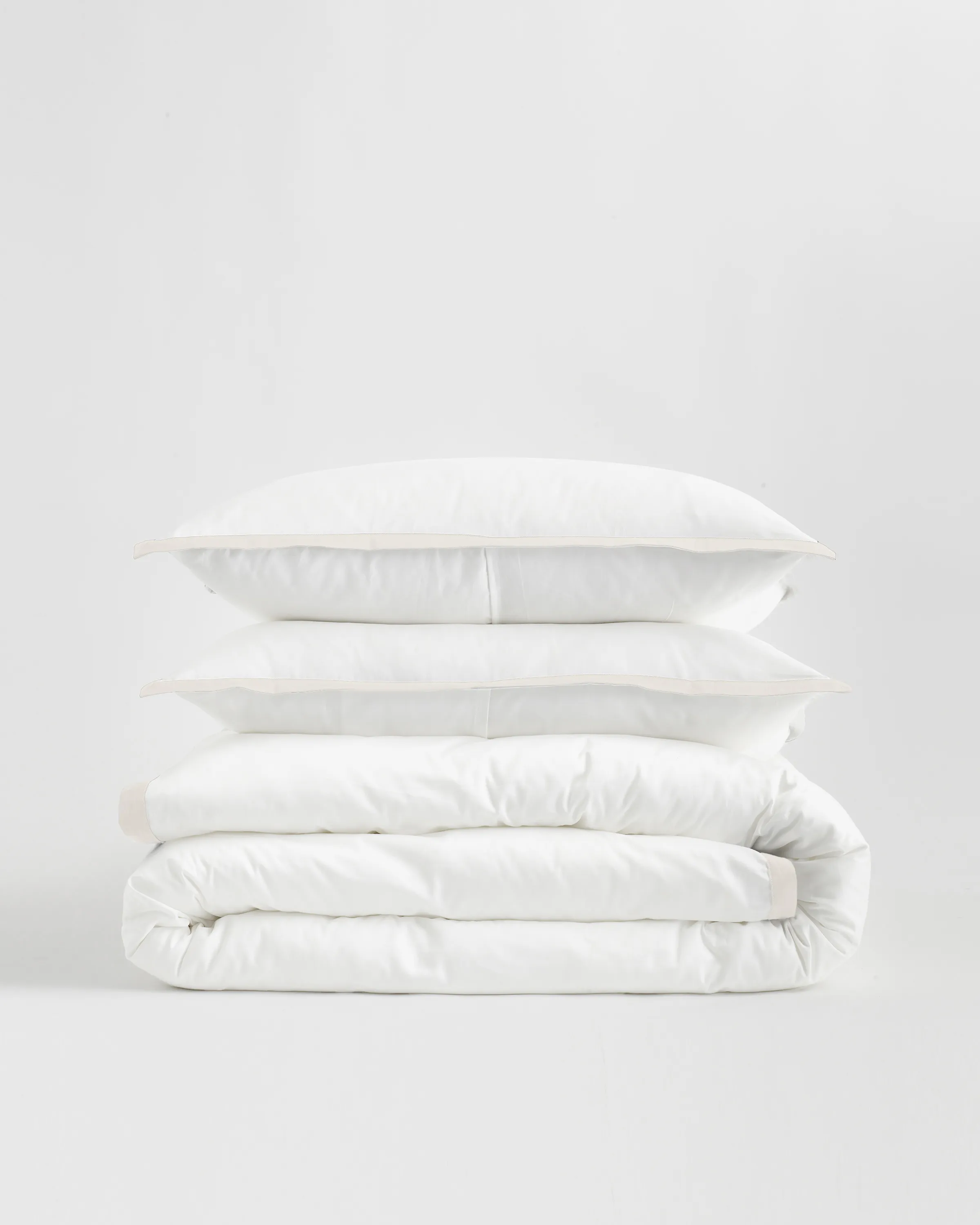 Classic Organic Percale Border Duvet Cover Set