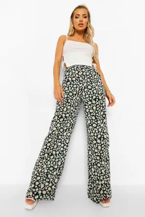 Daisy Floral Woven Wide Leg Pants