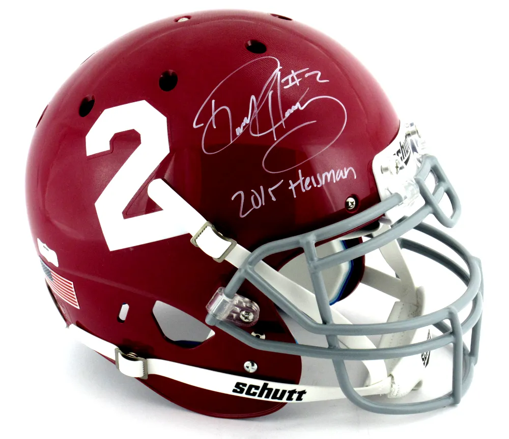 Derrick Henry Signed Alabama Crimson Tide Schutt Authentic Helmet With 2015 Heisman Inscription