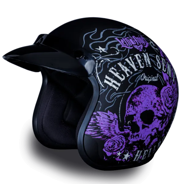 D.O.T. Daytona Cruiser Motorcycle 3/4 Helmet - W/ HEAVEN SENT