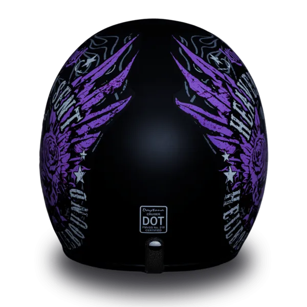 D.O.T. Daytona Cruiser Motorcycle 3/4 Helmet - W/ HEAVEN SENT