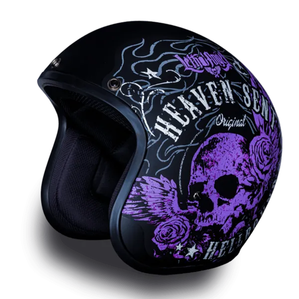 D.O.T. Daytona Cruiser Motorcycle 3/4 Helmet - W/ HEAVEN SENT