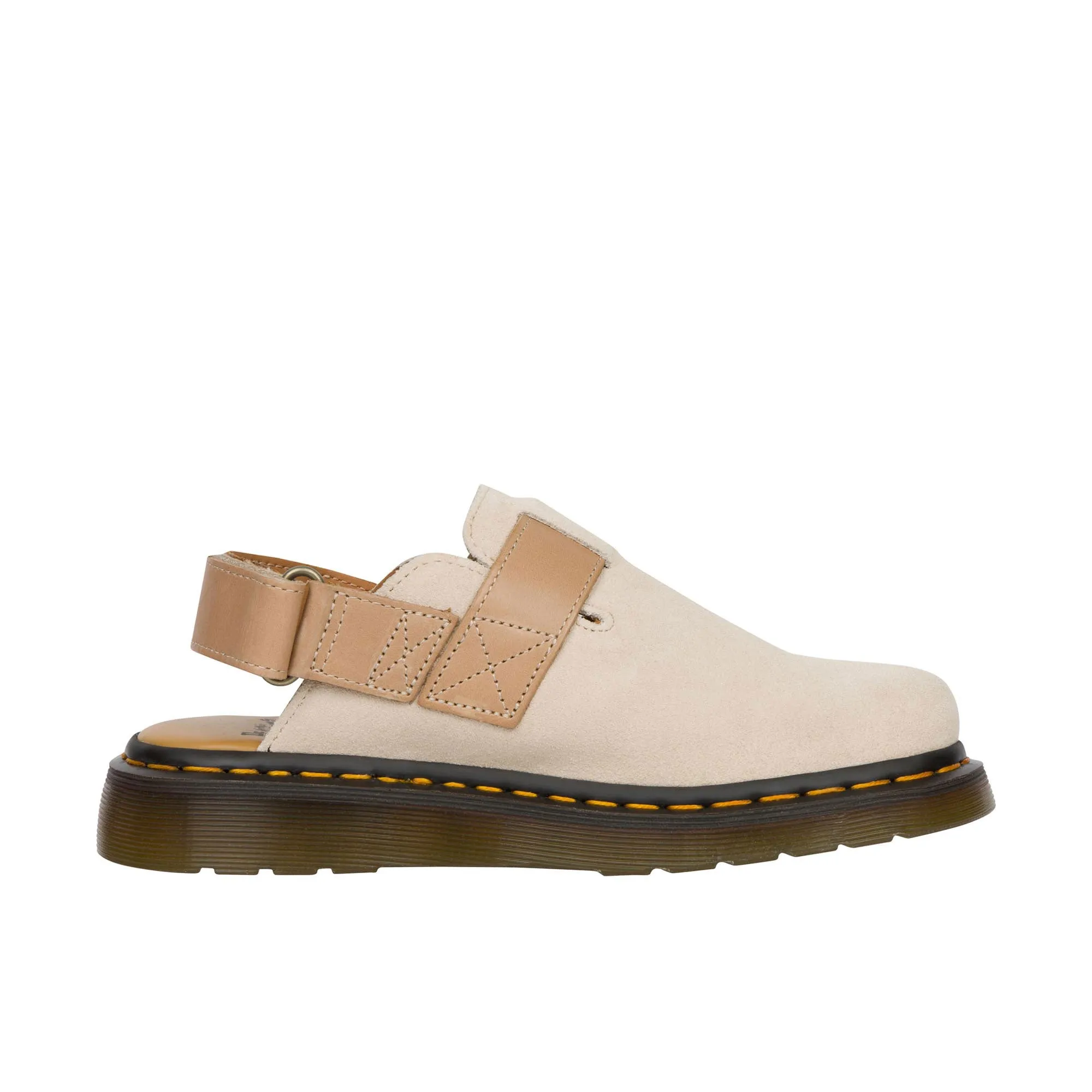 Dr Martens Jorge II Suede Leather Slingback Mules Parchment Beige/Beige